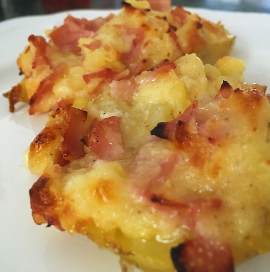 ham and cheese potatoes.