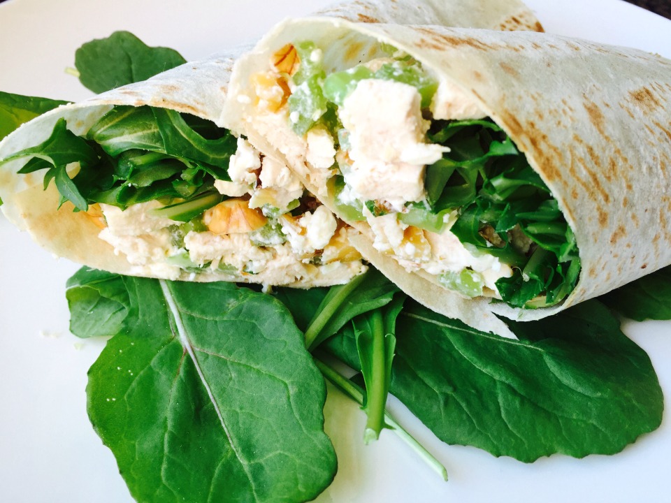 Chicken Wrap With Celery and Walnuts