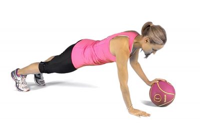 Plank with Ball Roll