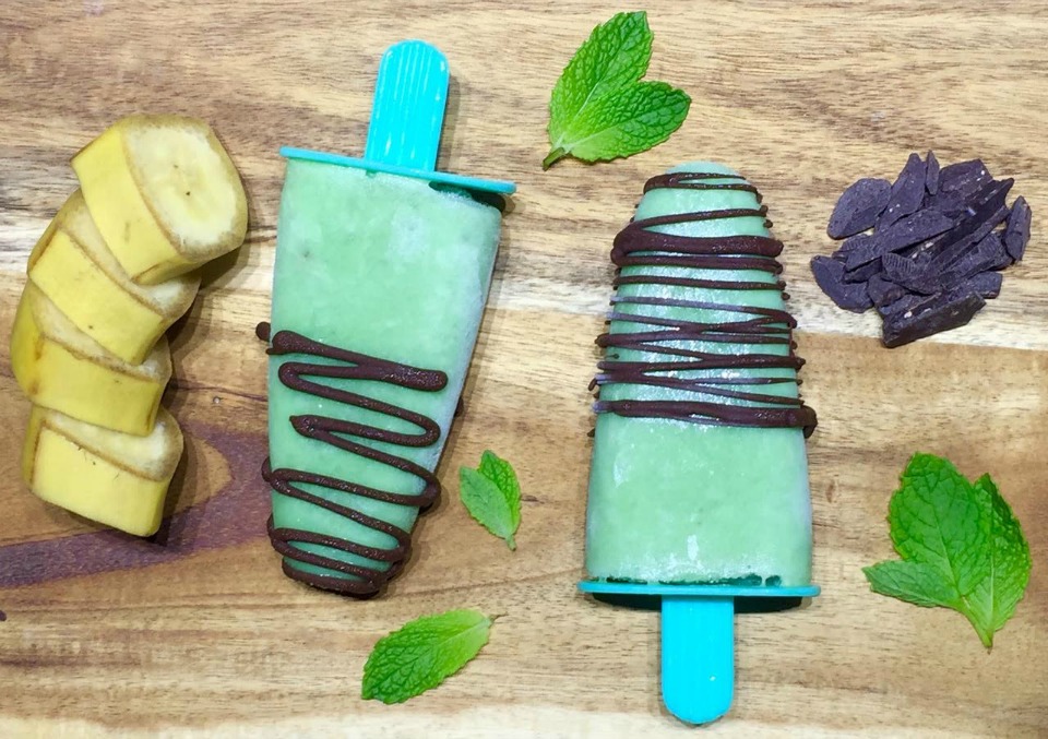 Choc Mint Banana Pops