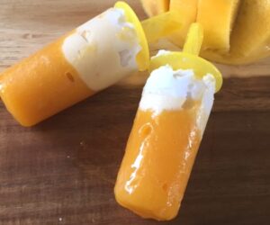 2 ingredient mango ripple ice blocks