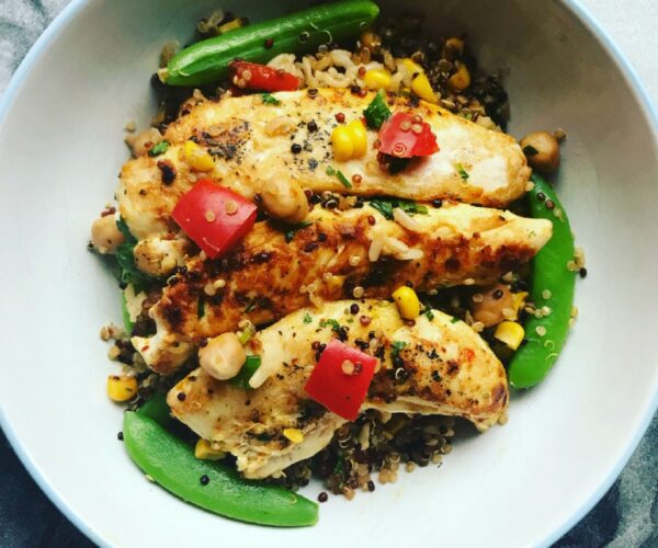 Rainbow Moroccan Chicken with Quinoa