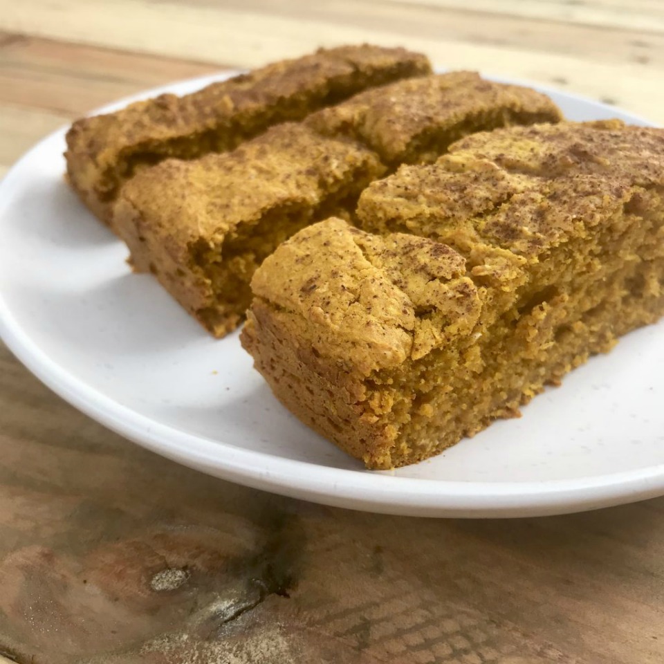 Healthy spiced roast pumpkin loaf