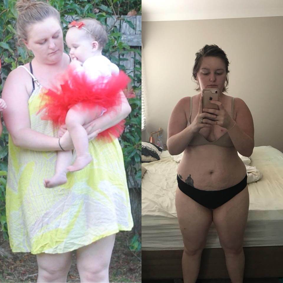 Brooke Jones before and after losing 28kg