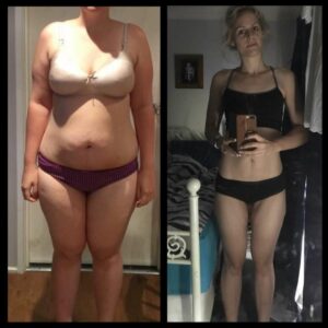 before and after pic of mum losing weight for wedding