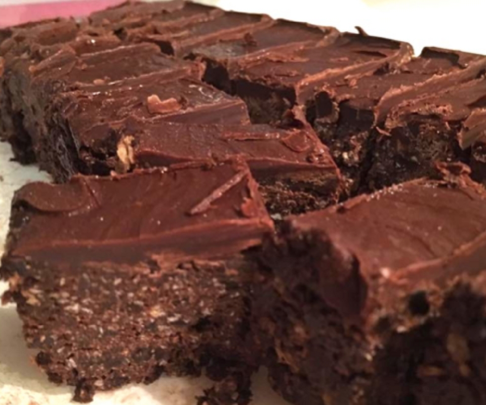 Healthy chocolate Weetbix slice