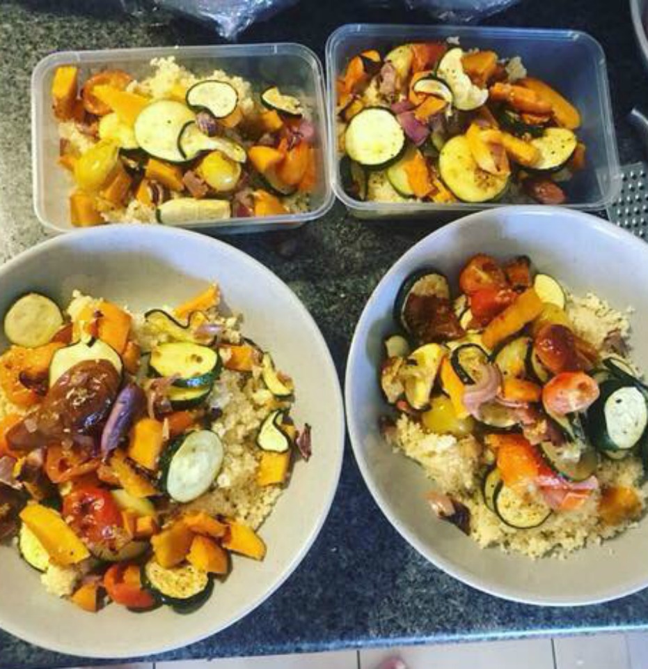 roasted veggies cous cous