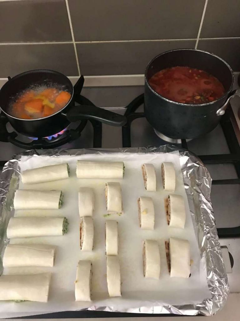 Prepped sausage rolls