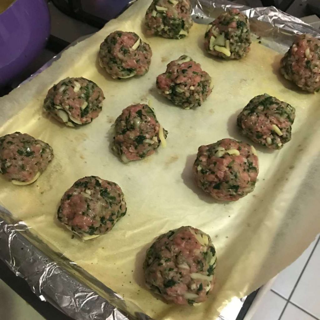 Meatballs prepped