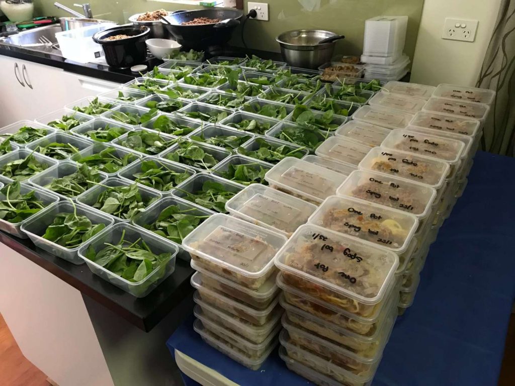 One pot spaghetti bolognese prepped in containers