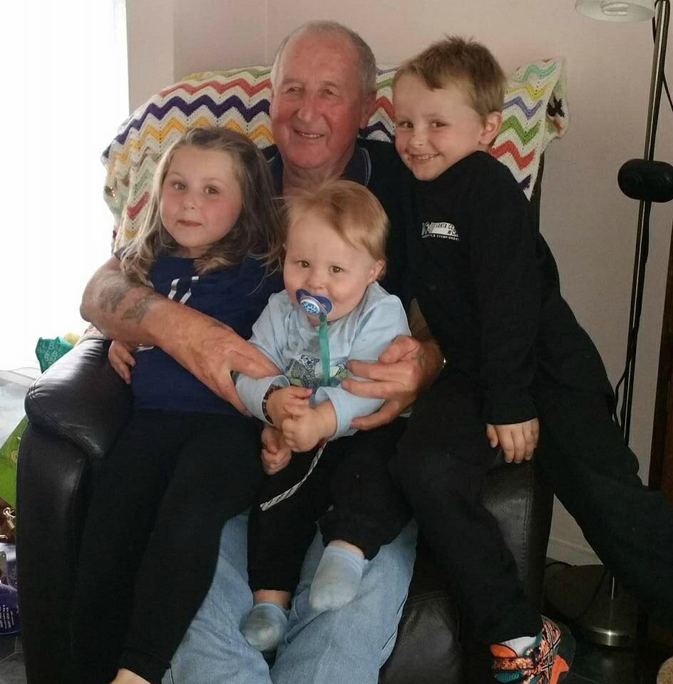 hugh with his grandchildren