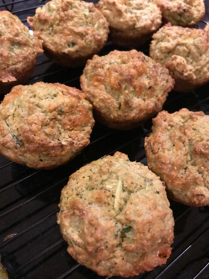 Zucchini and super green pesto muffins