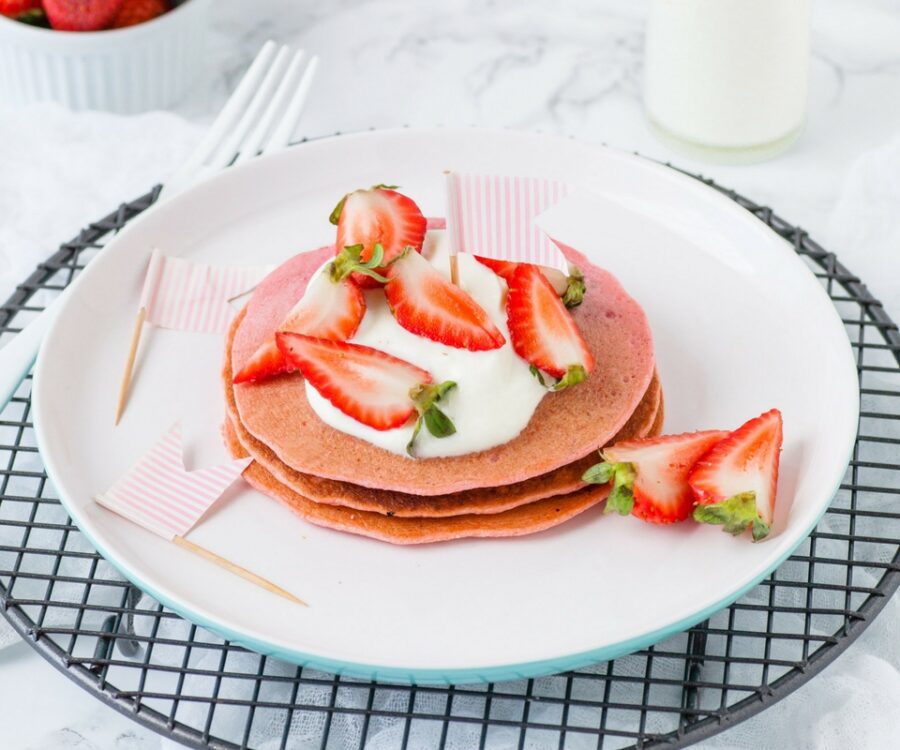 hidden veggie Pink Pancakes