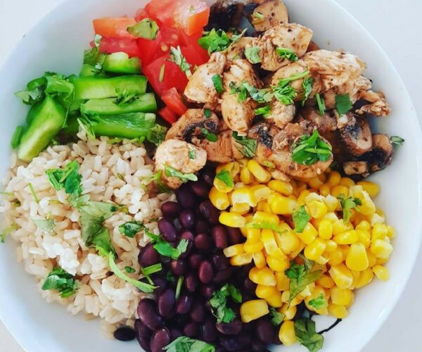 Protein packed chicken burrito bowl Protein packed chicken burrito bowl