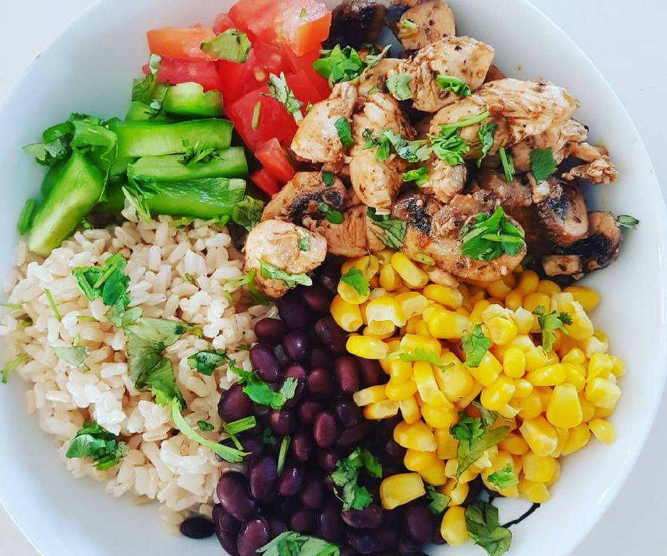 Protein packed chicken burrito bowl