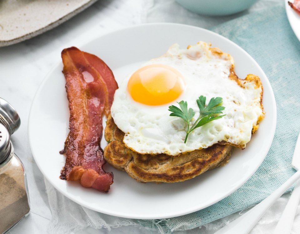 Bacon and Eggs with Chinese Spiced Waffles