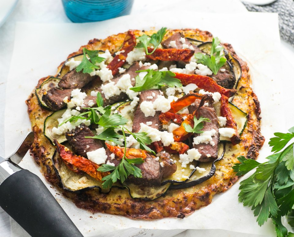 Eggplant and Lamb Pizza