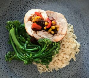 Mexican Stuffed Chicken with Rice