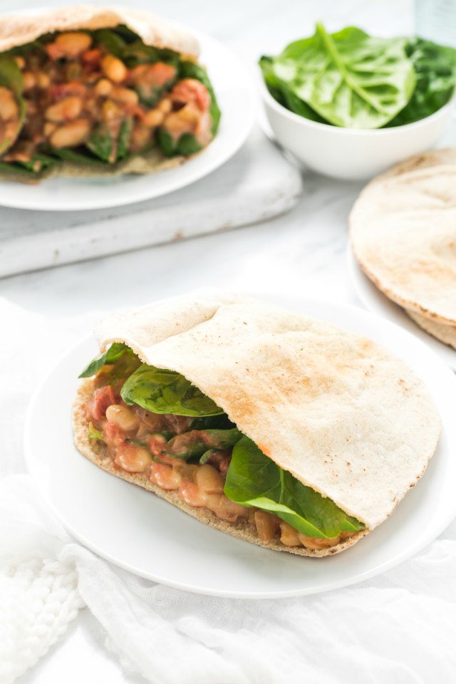 Greek White Bean Salad Pita Pockets