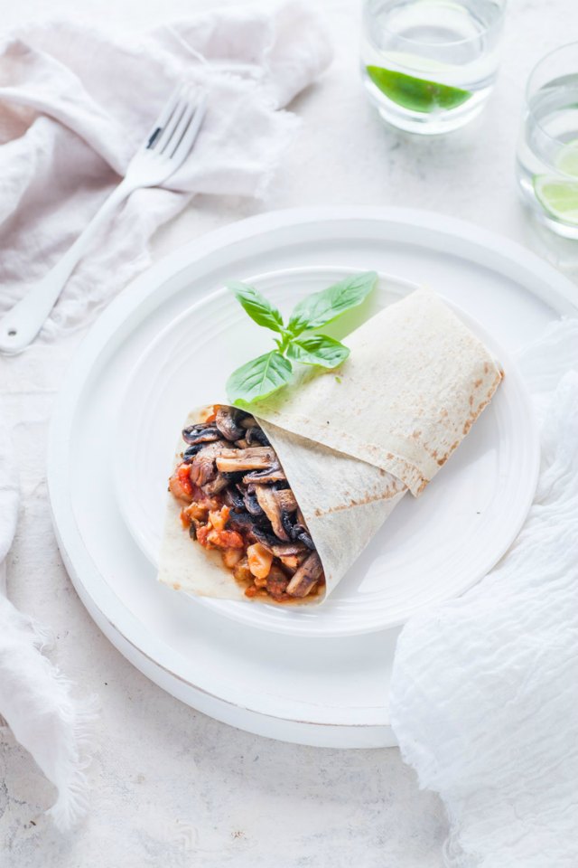 Mushrooms&MashedGreekBeanWrap