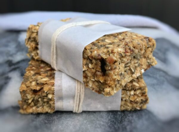 No Bake Salted Caramel Chia & Oat Bars