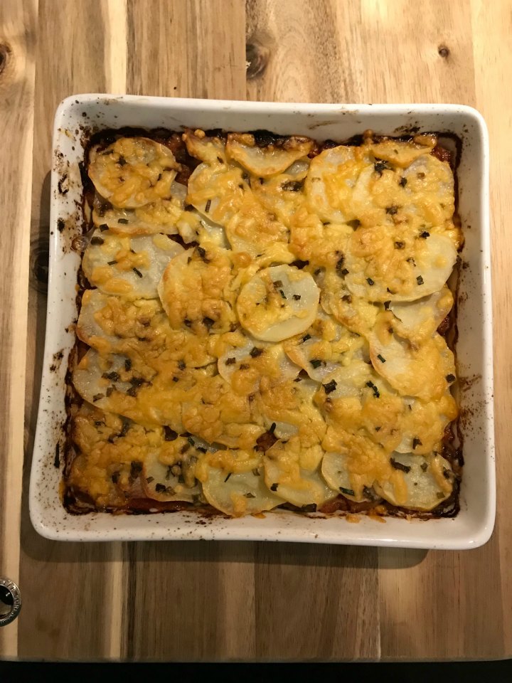 Potato topped savoury mince pie