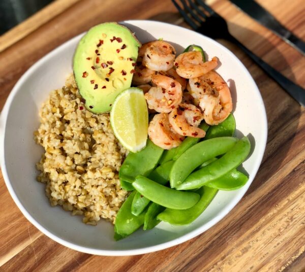 Chilli Prawn and Avocado Macro Bowl Chilli Prawn and Avocado Macro Bowl