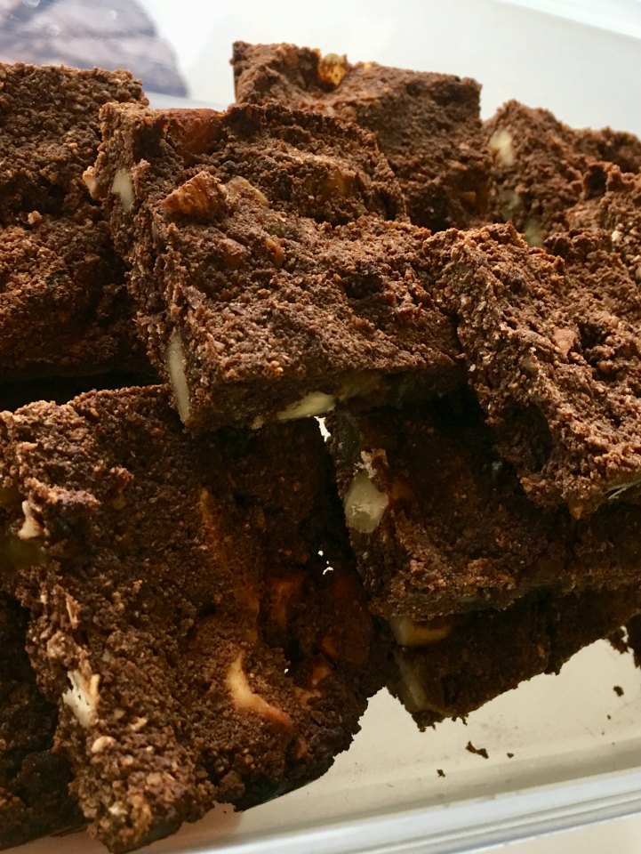 Choc almond slice