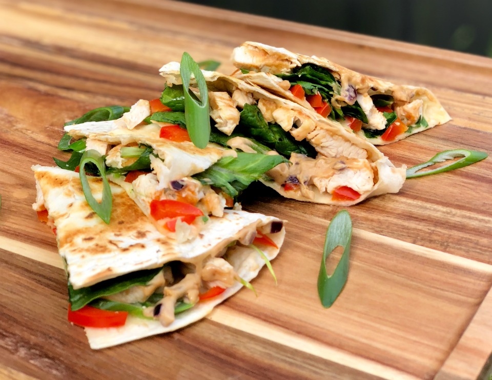 20 Minute Satay Chicken Quesadillas