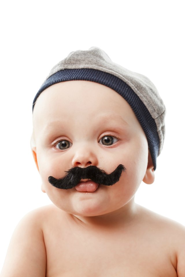 cute baby with moustaches