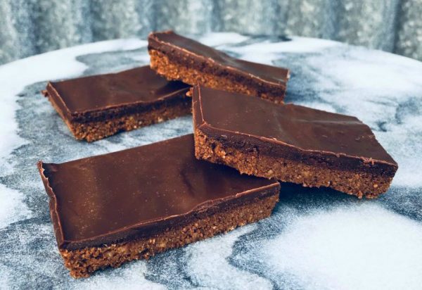 Raw double chocolate peppermint slice