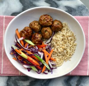 Cassie's Sticky Pork Meatball Bowl