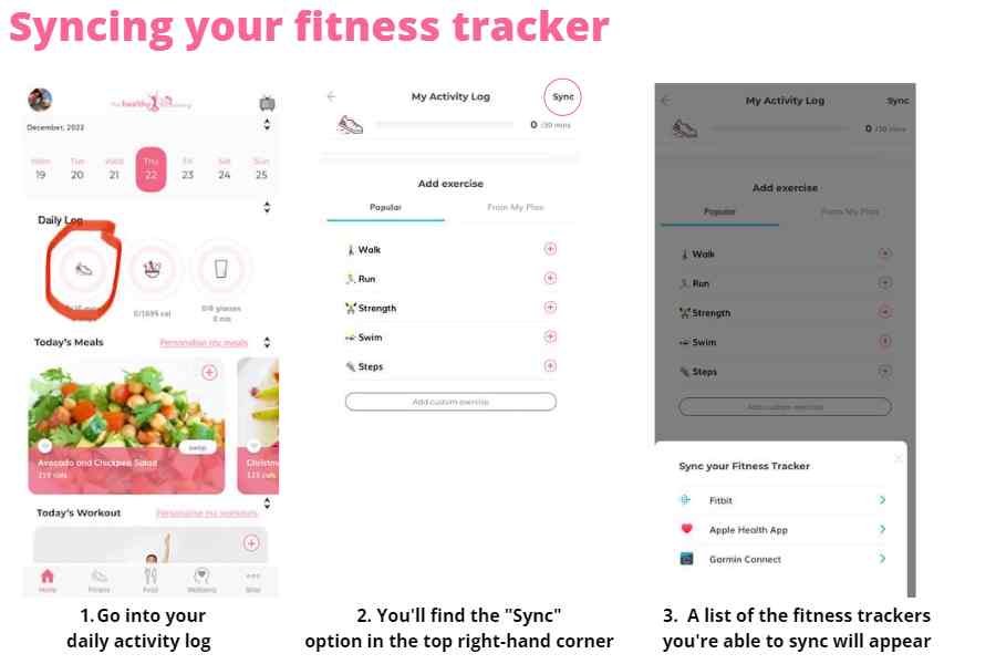 Syncing your fitness tracker in The Healthy Mummy app