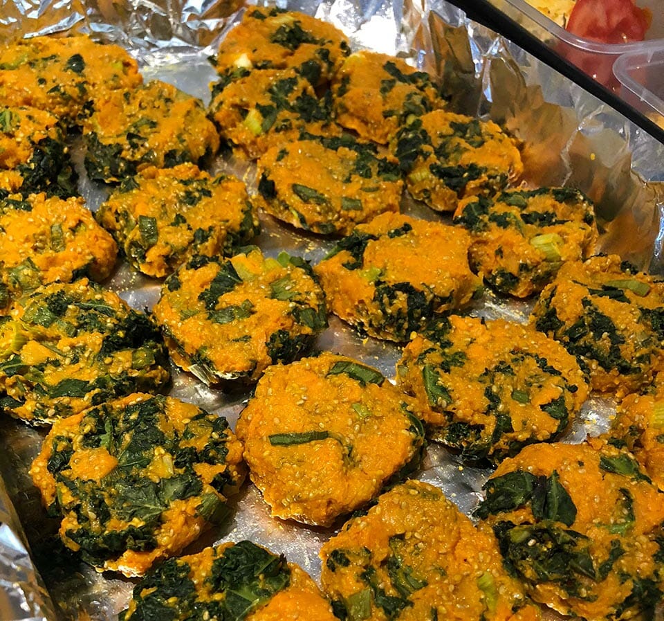 kaitie meal prep budget sweet potato kale