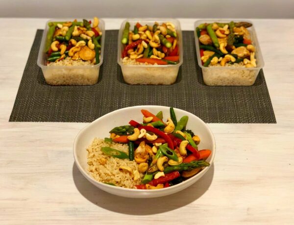 Cashew chicken and vegetable stirfry