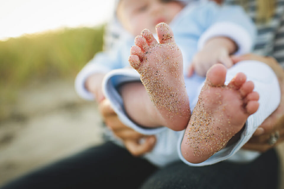 baby feet beach