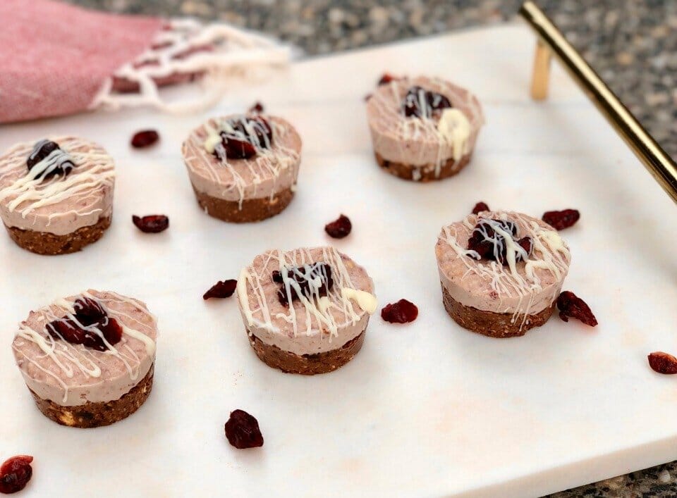 Cranberry & White Chocolate Cheesecakes