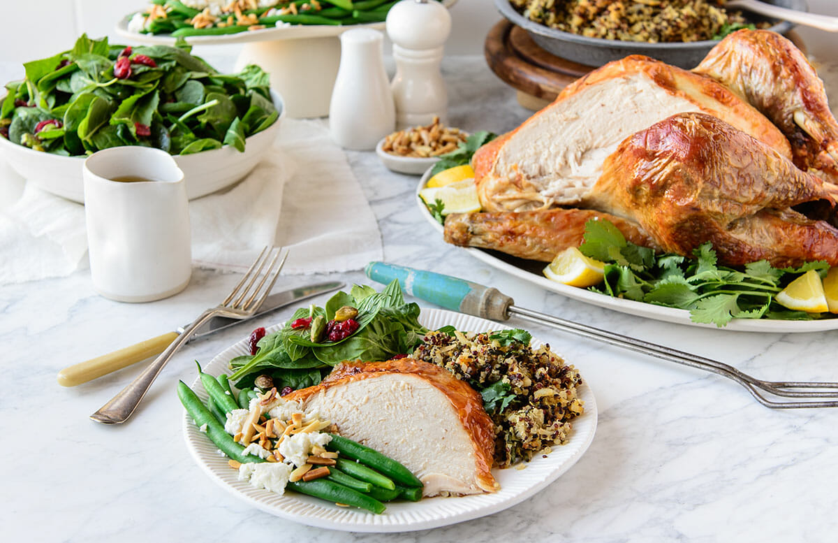 RoastTurkeyCitrusDateStuffingCranMintSalad