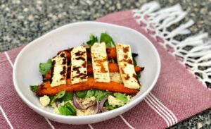 Roasted Carrot and Haloumi Couscous Salad