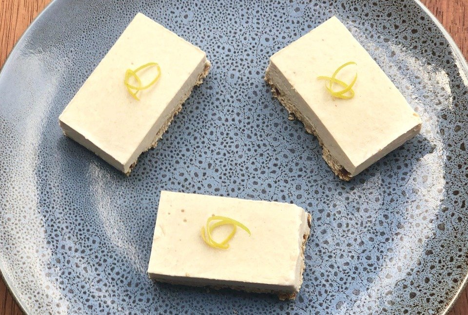 Vegan Coconut and Lemon Cheesecake Slice