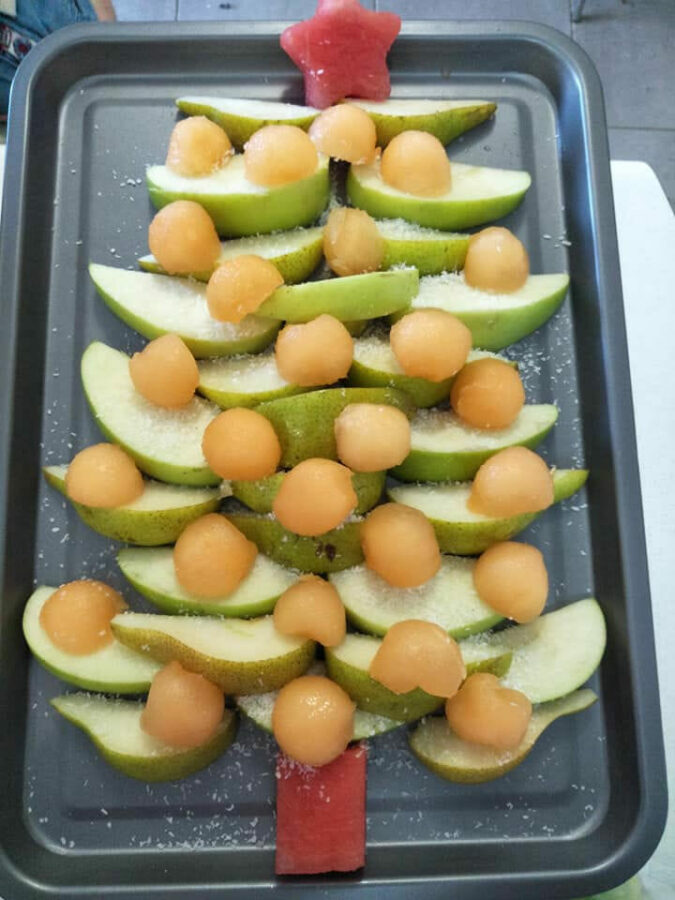 christmas tree fruit platter