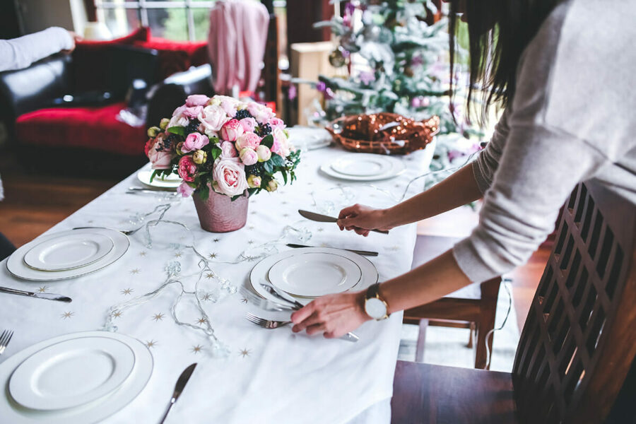 weight loss motivation woman preparing Christmas table