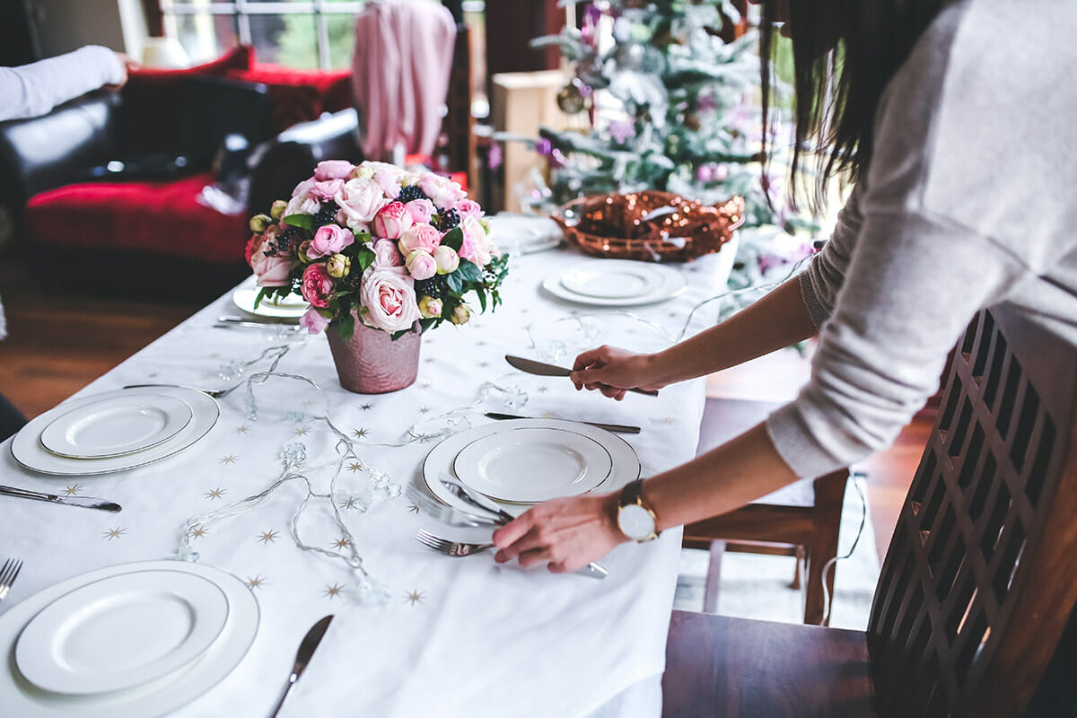 weight loss motivation woman preparing Christmas table