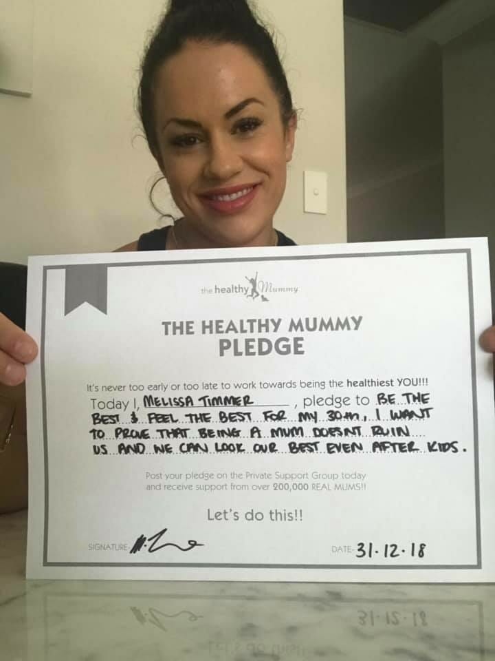 Mel shares her 2019 Healthy Mummy Pledge