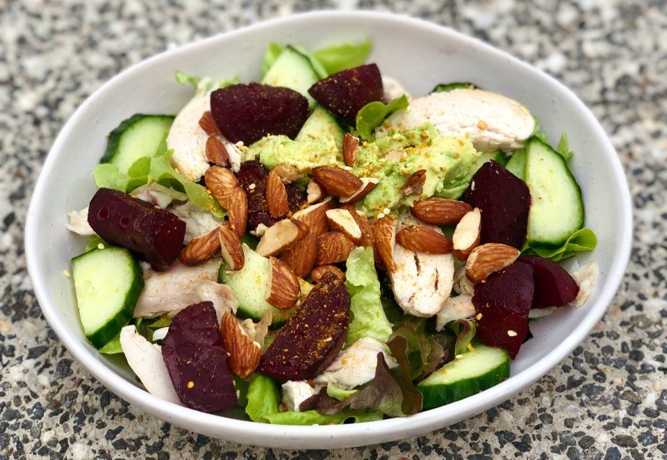 Roasted Beetroot and Chicken Super Salad