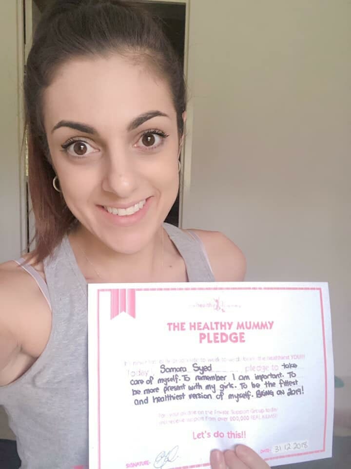 Samara shares her 2019 Healthy Mummy Pledge