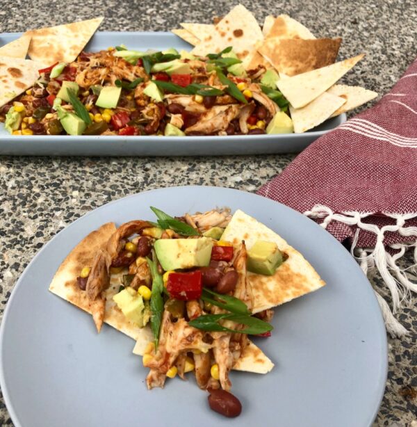 Loaded Shredded Chicken Pitta Bread Nachos Loaded Shredded Chicken Pitta Bread Nachos