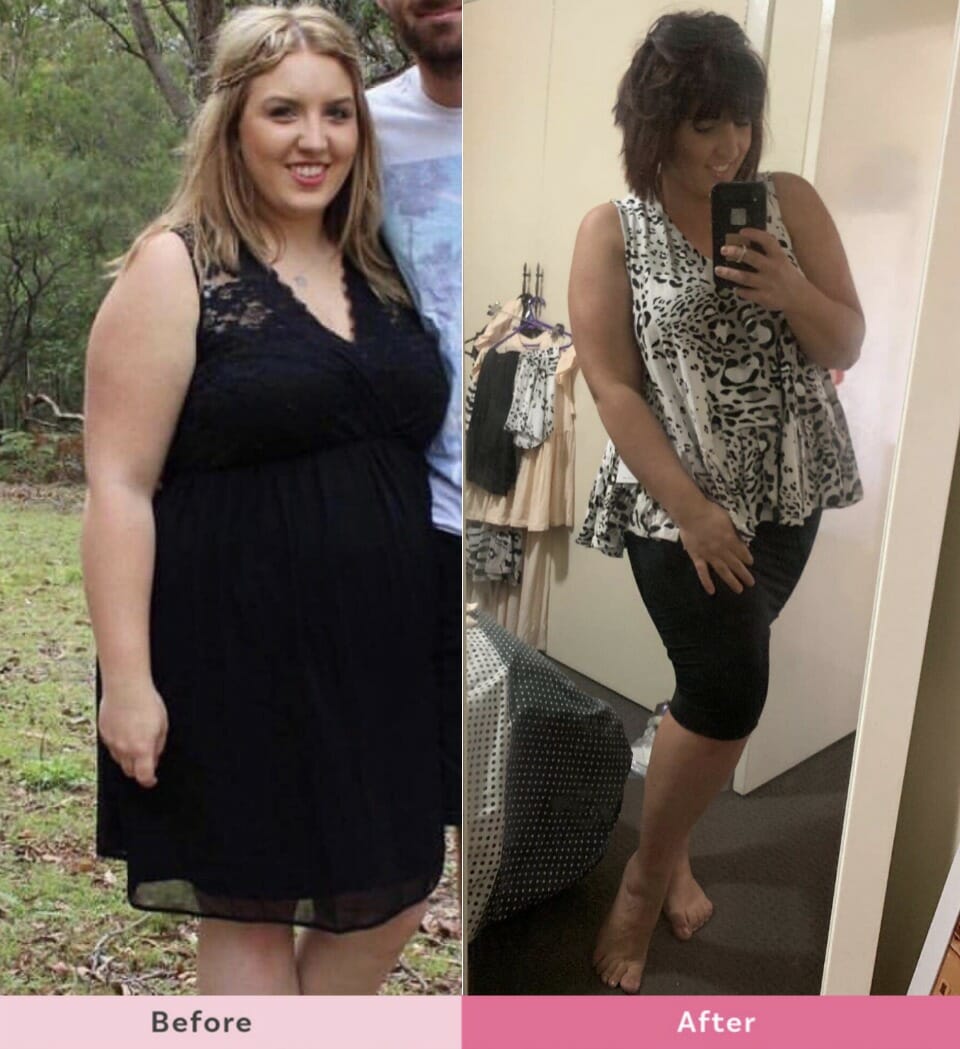 Chloe-Cox-before-after-40kg-weight-loss-May-2019