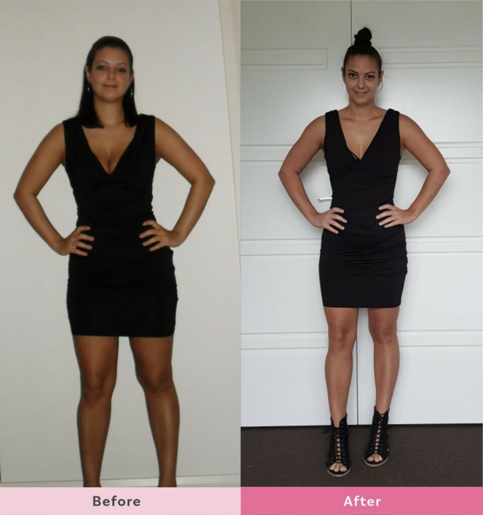 Julie-McDonald-weight-loss-same-dress-10-years-apart