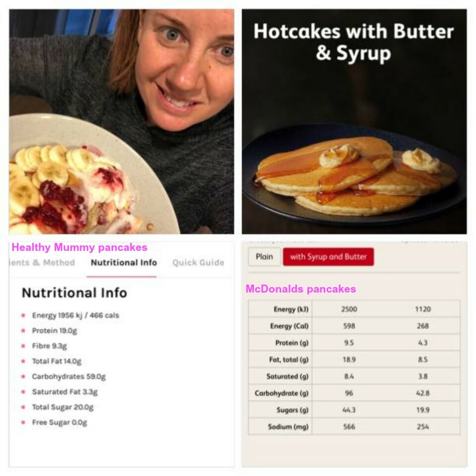 McDonalds-pancakes-vs-low-sugar-Healthy-Mummy-pancakes